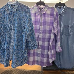 Chaps 3/4 sleeve and blue striped long sleeve